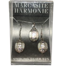 Marcasite setje van hanger met oorbellen