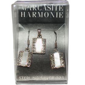 Marcasite setje van hanger met oorbellen