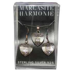 Marcasite setje van hanger met oorbellen