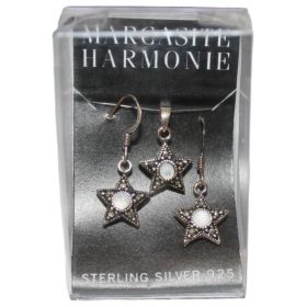 Marcasite setje van hanger met oorbellen