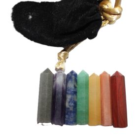Chakra staafjes in fluelen zakje