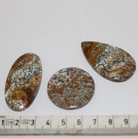 Cabochon van Oceaan Jaspis set van 3