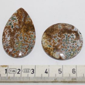 Cabochon van Oceaan Jaspis set van 2