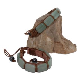 Aventurijn armband op Leer