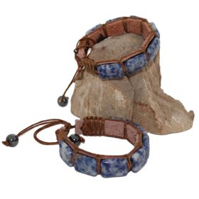 Sodaliet armband op Leer