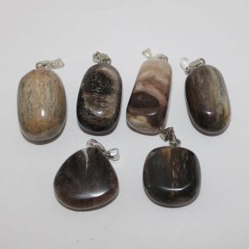 XXL Druppelhanger van Versteend Hout setje van 6 stuks