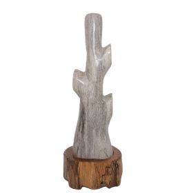 Versteend Houten Tak op houten sokkeltje
