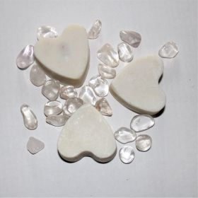 Edelsteen Zeep; Wit hart met Bergkristal